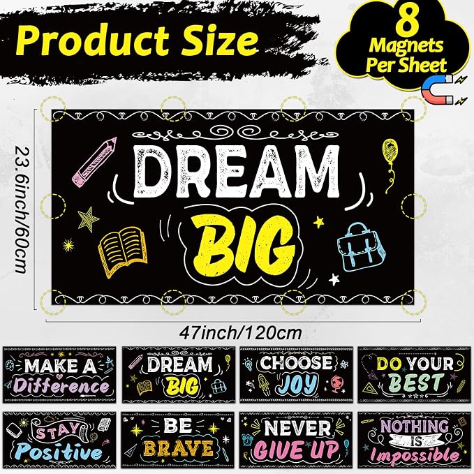 8Pcs Inspirational Fluorescent Light Covers - Image 2