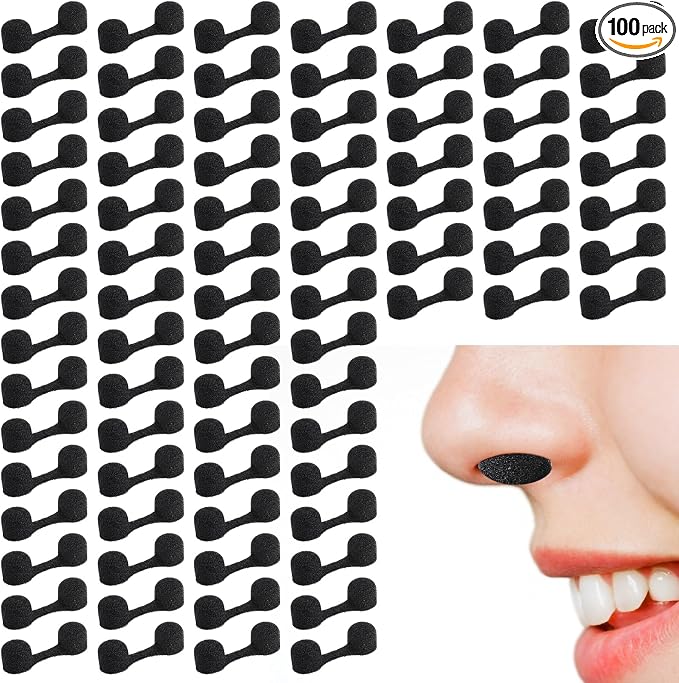 100 Pieces Nose Plug Filter Disposable Nose Dust Filters Bulk Sponge Nostril by Dimeho