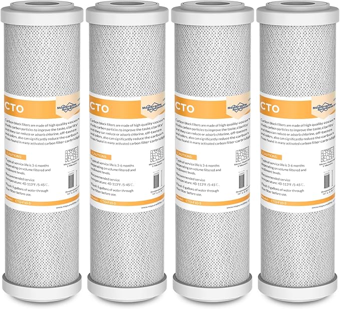 Membrane Solutions 5 Micron 2.5" x 10" CTO Carbon Block Water Filter Cartridge by MembraneSolutions