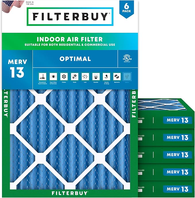 Filterbuy 30x32x2 Air Filter MERV 13 Optimal Smoke & Allergy Defense, by Filterbuy