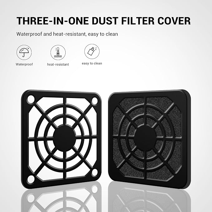 40mm Fan Filter Dustproof Cover, 2 Pack Dust Filter PC Case Fan Grill ABS - Image 3