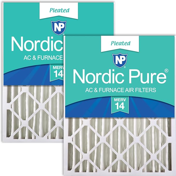 Nordic Pure 20x25x4 Pleated MERV 14 Air Filters 2 Pack by NordicPure