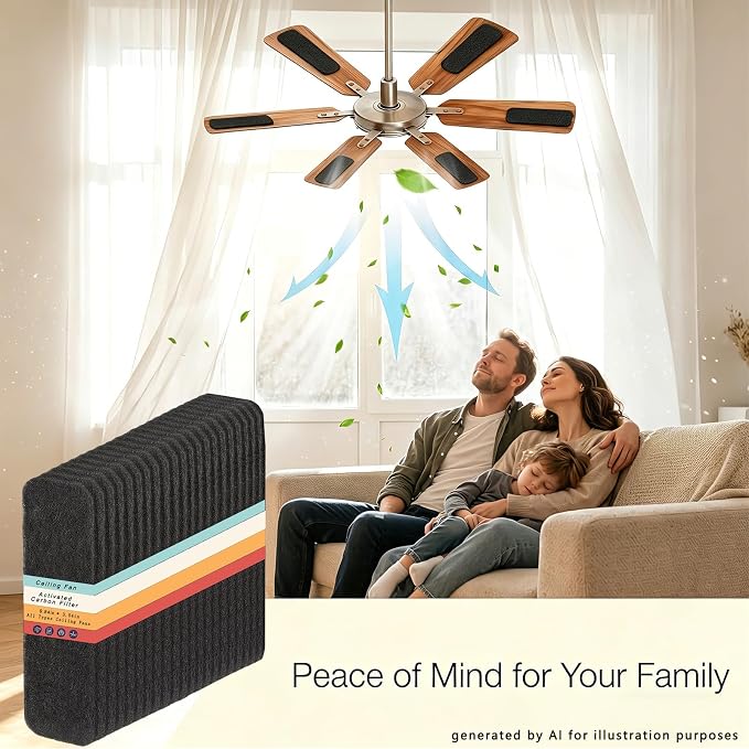 21 Pack Ceiling Fan Filter for Fan Blades Air Purifier Pads, Guest Room Fan - Image 7