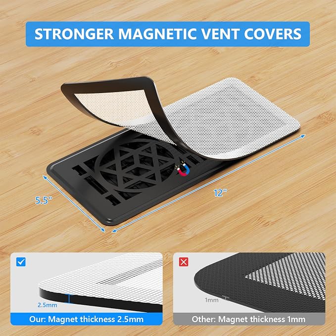 Magnetic Vent Screen Mesh Covers 3 Pack -5.5x12, Air Vent Filters - Image 2