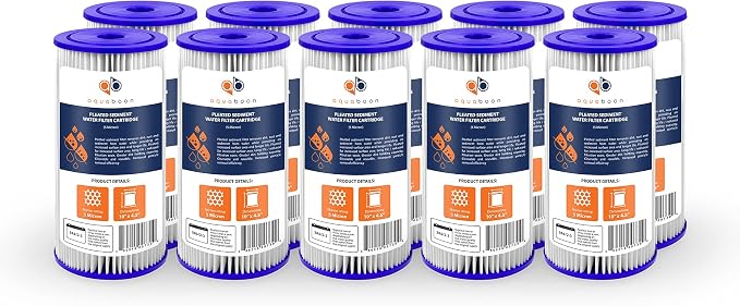 Aquaboon 5 Micron Pleated Sediment Water Filter 10 x 4.5 Cartridge by Aquaboon