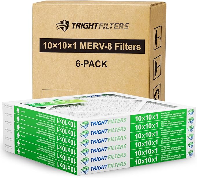 10x10x1 Air Filter 6 Pack, Durable MERV 8 Pleated Home HVAC AC Furnace Filters - Image 9