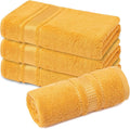 Melissa Linen, 4-Piece Washcloth, 100% Cotton Towels for Bathroom, 12 in x 12 in, Absorbent, Quick Dry, Durable and Soft, Baby Wash Cloths, Wash Rags for Kitchen, Honey Yellow