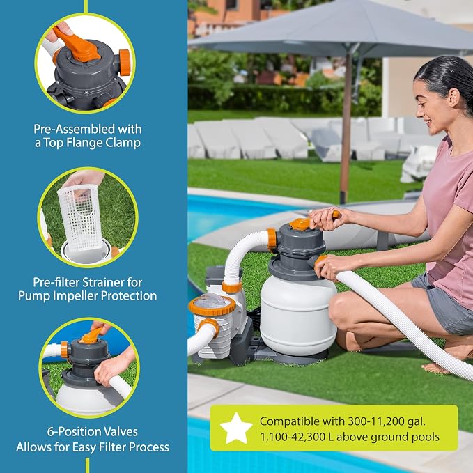 Bestway 58498E Flowclear 1500 Gallon Sand Filter Pool Pump - Image 3
