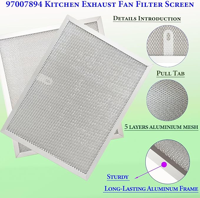 2-Pack upgraded 97007894 kitchen vent hood filter 9.9" x 11.7" x 0.38" Fit - Image 3