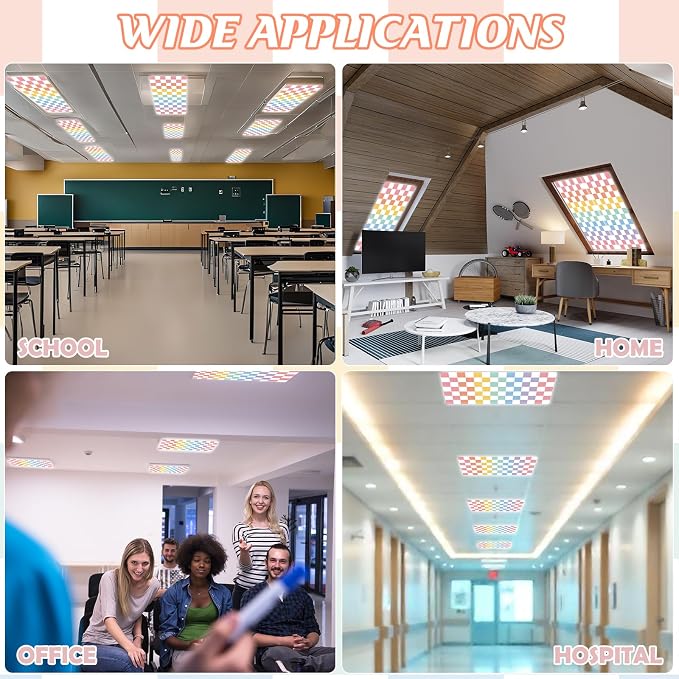 6Pcs Classroom Light Covers for Fluorescent Lights, Magnetic 2x4 FT Ceiling - Image 8