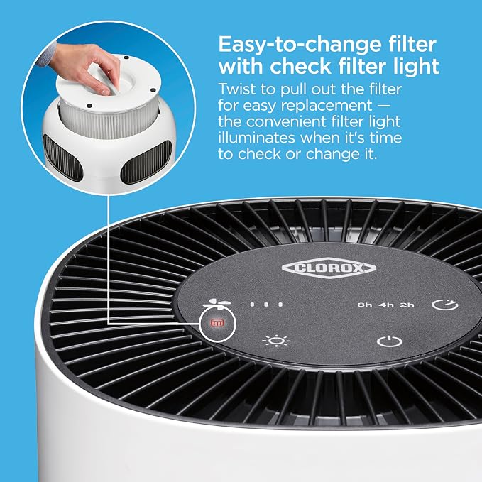 Clorox Air Purifiers for Bedroom Home, True HEPA Filter, Small Rooms Up to 200 - Image 9