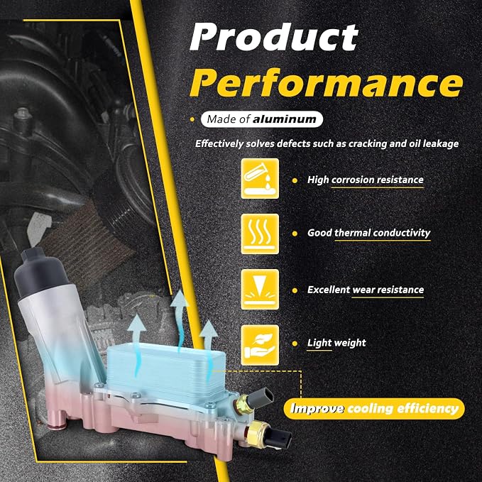 68310865AB Aluminum Engine Oil Cooler Oil Filter Housing Adapter Compatible - Image 5