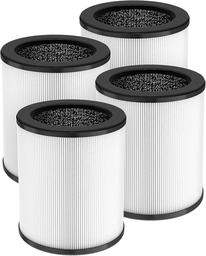 4 Pack KJ80 Replacement Filter, 3-in-1 KJ80 H13 HEPA Filter High Efficiency Air by Lacvik