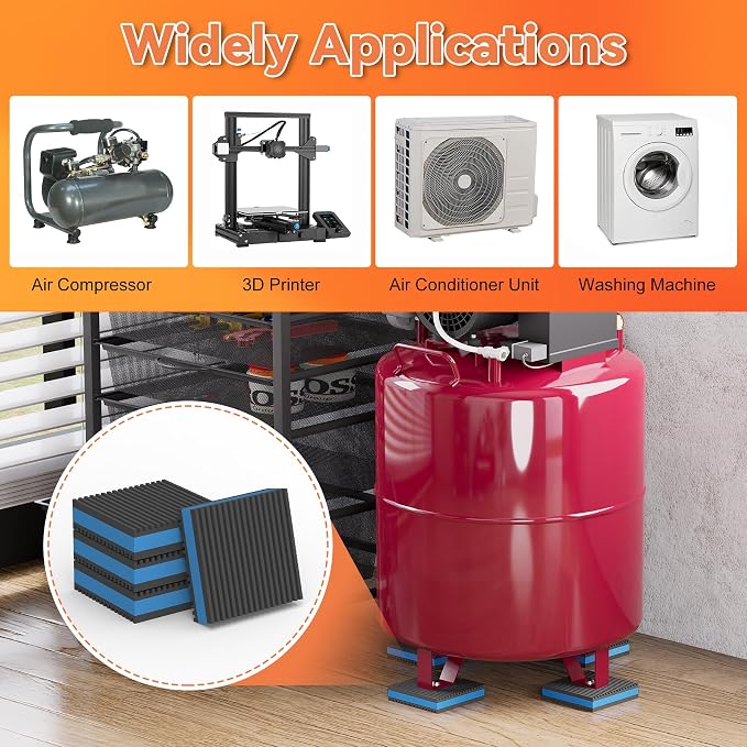GCGOODS Rubber Anti-Vibration Pad, Air Compressor, Washer and Dryer, Air - Image 8