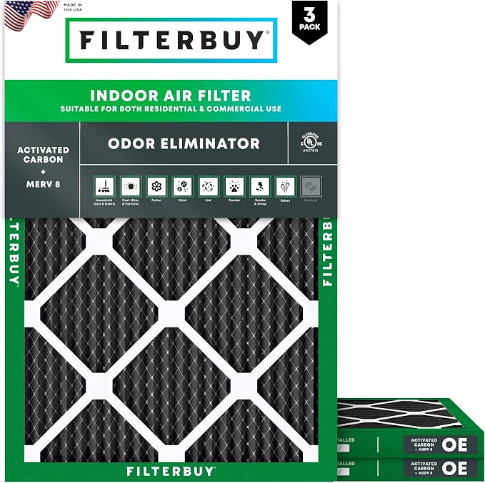 Filterbuy 22x24x1 Air Filter MERV 10 Odor & Allergy Defense by Filterbuy
