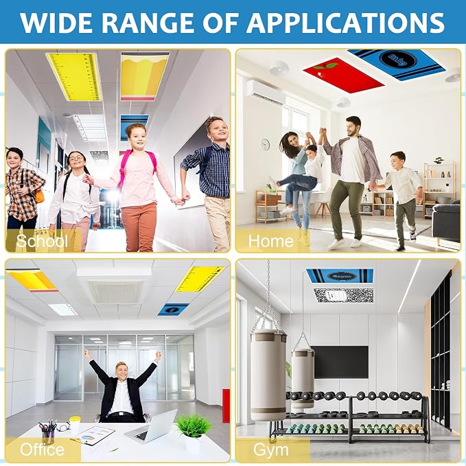 QOUBAI 8PCS Fluorescent Light Covers, 4x2 Feet Magnetic Light Cover Fluorescent - Image 7