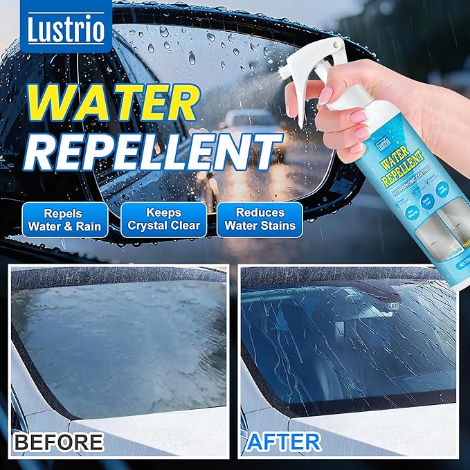 Glass Water Repellent and Rain Repellent Spray, Hydrophobic Coating for Car Windshield, Auto Glass, House Windows, Mirrors, Long-Lasting Waterproof Protection 4oz/120ml