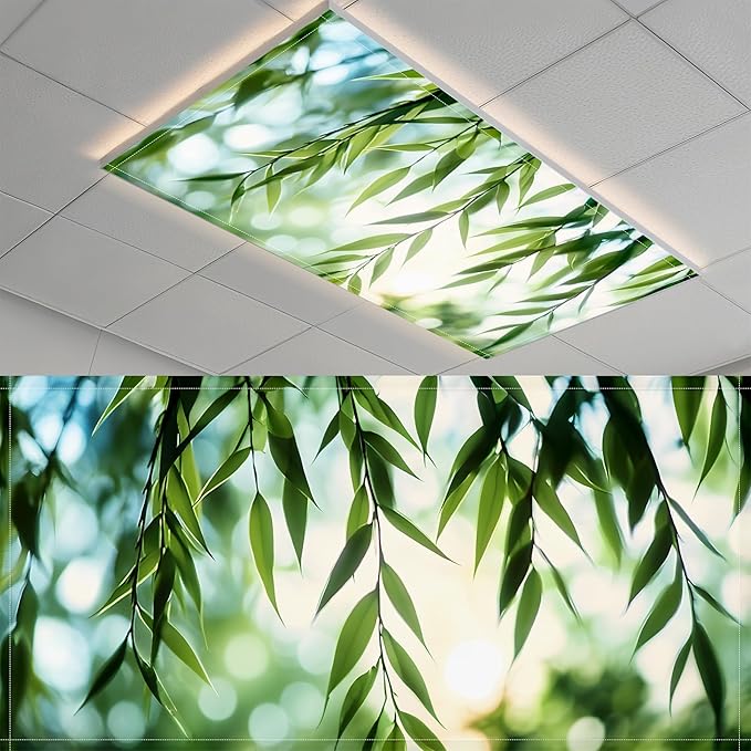 2 Pack Fluorescent Light Covers- 4 x 2 Feet Magnetic Ceiling Light Cover Room by BSFHH