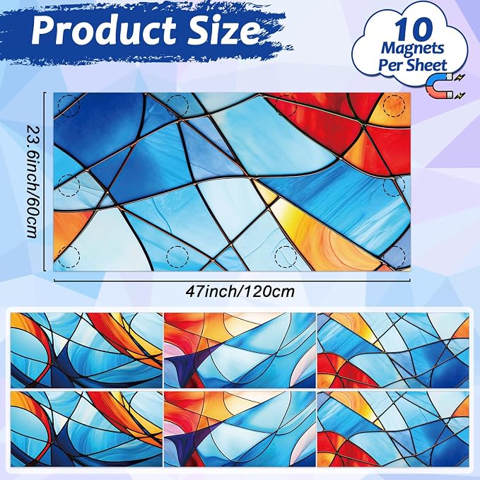 6 Pcs Blue Glass Window Fluorescent Light Covers - Image 2
