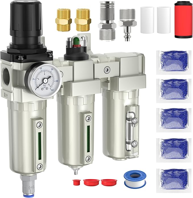 3/4" NPT Air Compressor Water Separator, Industrial Grade 3 Stage Air Drying by RVMARINEPAT
