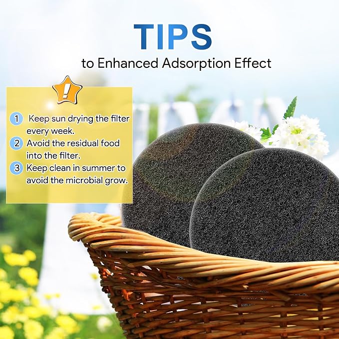 KEEPOW Compost Bin Filter, 12 Pack 7.25" Charcoal Filters - Image 6