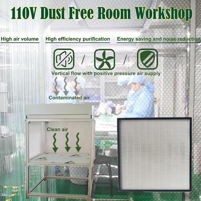 Air Flow Clean Bench Vertical Laminar Flow Hood Dust Free Room Workshop - Image 2