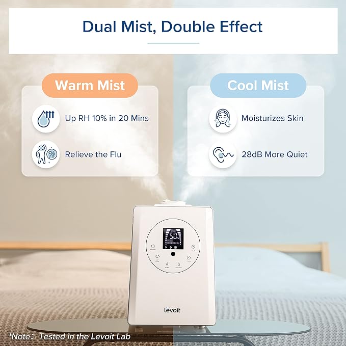 LEVOIT Humidifiers for Bedroom Large Room Home, 6L Warm and Cool Mist - Image 3