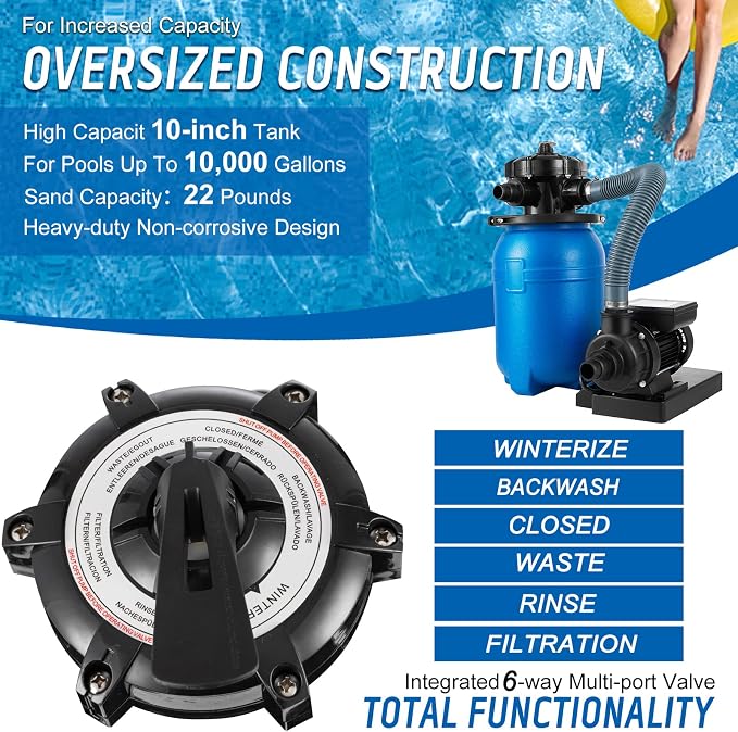 10'' Sand Pool Filter System 10000 Gallon Sand Filter - Image 7