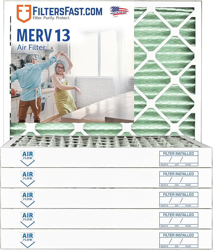Filters Fast 16x20x2 Pleated Air Filter Merv 13, 2 inch AC Furnace Air Filters by FiltersFast