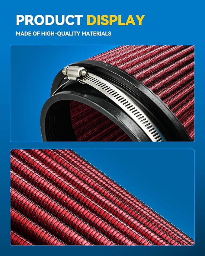 PHILTOP Universal Clamp-On Air Intake Filter, Replacement Air Filter: High Flow - Image 6