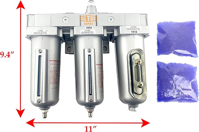 1/2" NPT HEAVY DUTY Industrial Grade 3 Stages Filter Coalescing Desiccant Dryer - Image 2