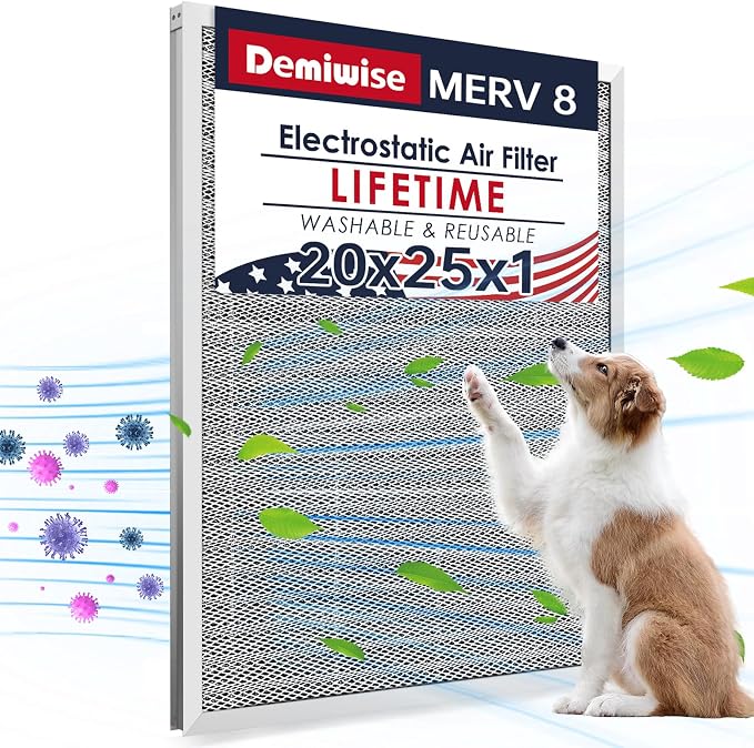 Reusable Washable Aluminum Air Filter, MERV 8, Rectangular, Heavy-duty by Demiwise