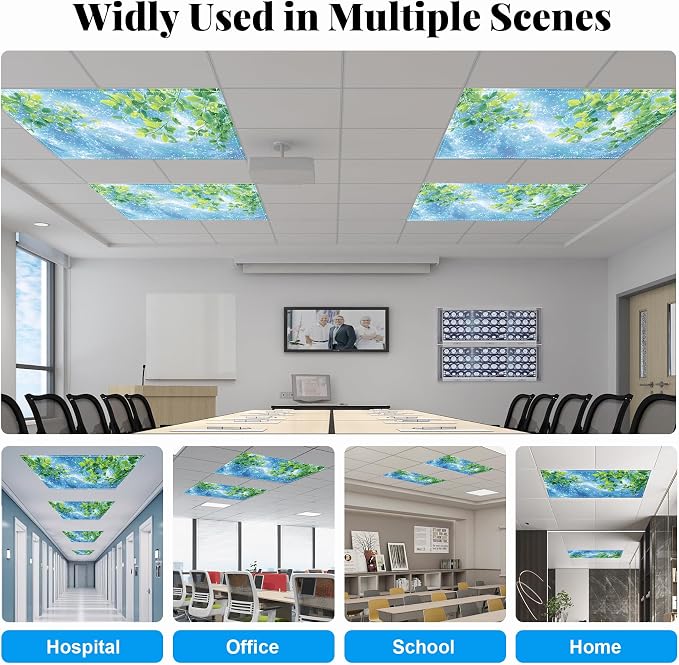 2 Pack Fluorescent Light Covers- 4 x 2 Feet Magnetic Ceiling Light Cover Room - Image 4