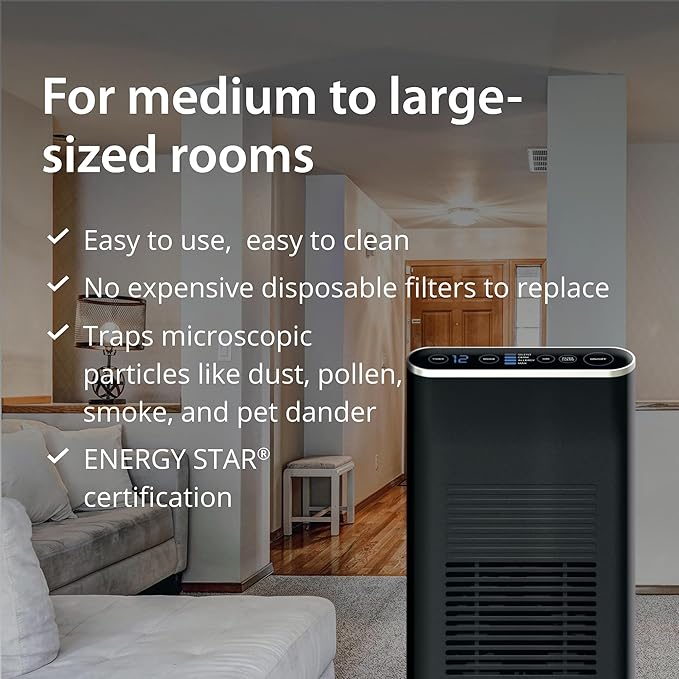 Ionic Pro Platinum Air Purifier Tower, Never Replace Filters, Quiet Negative - Image 5