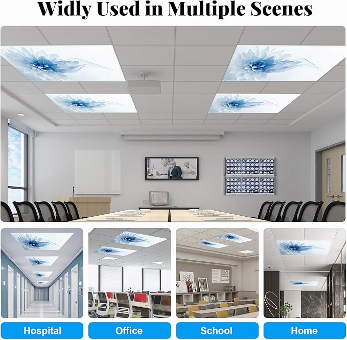 2 Pack Fluorescent Light Covers- 4 x 2 Feet Magnetic Ceiling Light Cover Room - Image 3
