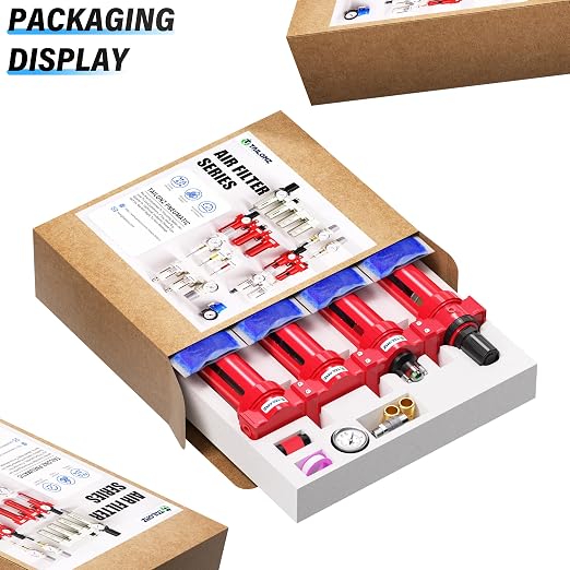 TAILONZ PNEUMATIC 0-150PSI 1/2 Inch NPT Red Industrial Grade 4 Stage Air Drying - Image 8