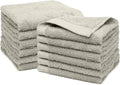 100% Cotton Washcloths Set 13” x 13” | Silver Towels | Set of 18 Ultra Soft and Highly Absorbent Washcloths Sets for Bathroom, Gym, Spa | Machine Washable Face Towel