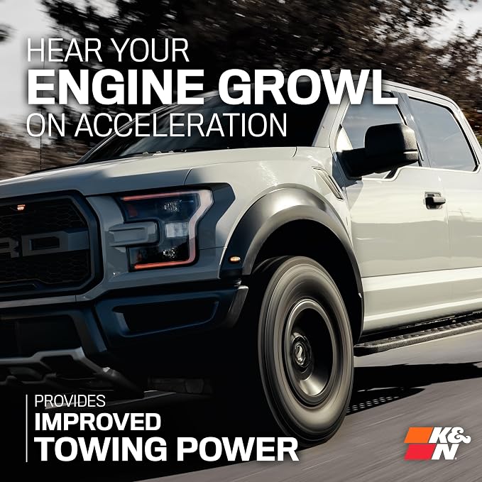 K&N Cold Air Intake System: Dry-Flow Air Filter, Increase Performance & Towing: - Image 7