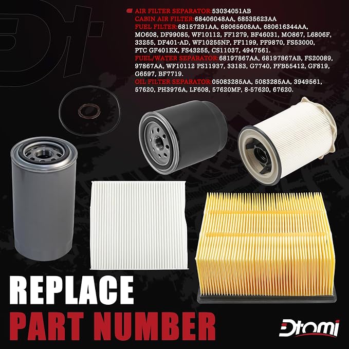 6.7L Cummins Diesel, Fuel/Water Separator Fuel Filter, Cabin Air, Air Filter - Image 2