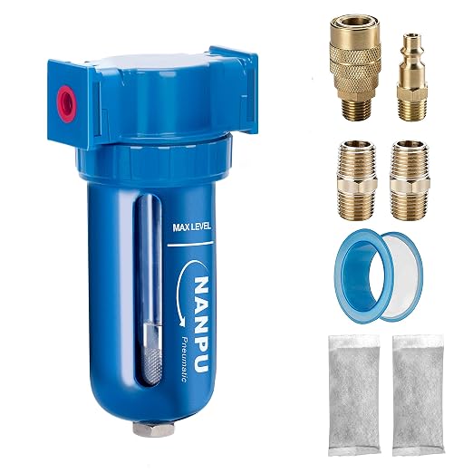 NANPU Zinc Alloy 3/8" NPT Activated Carbon Compressed Air Filter by NANPU