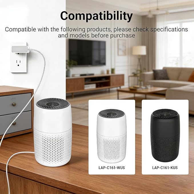 12V Power Cord for Levoit Core Mini Air Purifier LAP-C161-WUS LAP-C161-KUS - Image 2