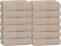 BOUTIQUO Ultra Soft Cotton Washcloths, Contains 12 Piece Face Cloths 12x12 inch, Ideal for Everyday use Face Towels, Compact & Lightweight Multi Purpose Washcloths - Tan