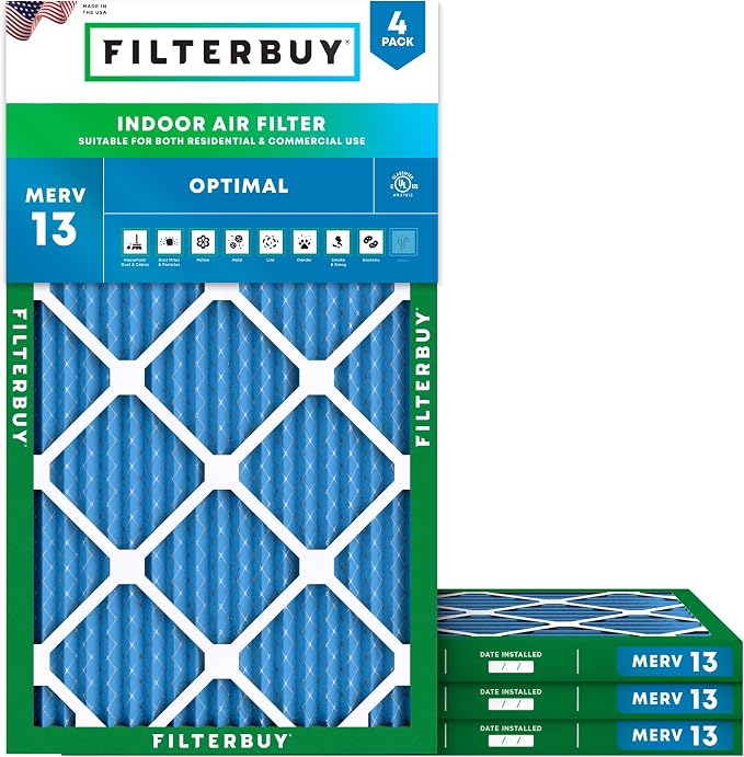 Filterbuy 12x36x1 Air Filter MERV 13 Optimal Smoke & Allergy Defense, by Filterbuy