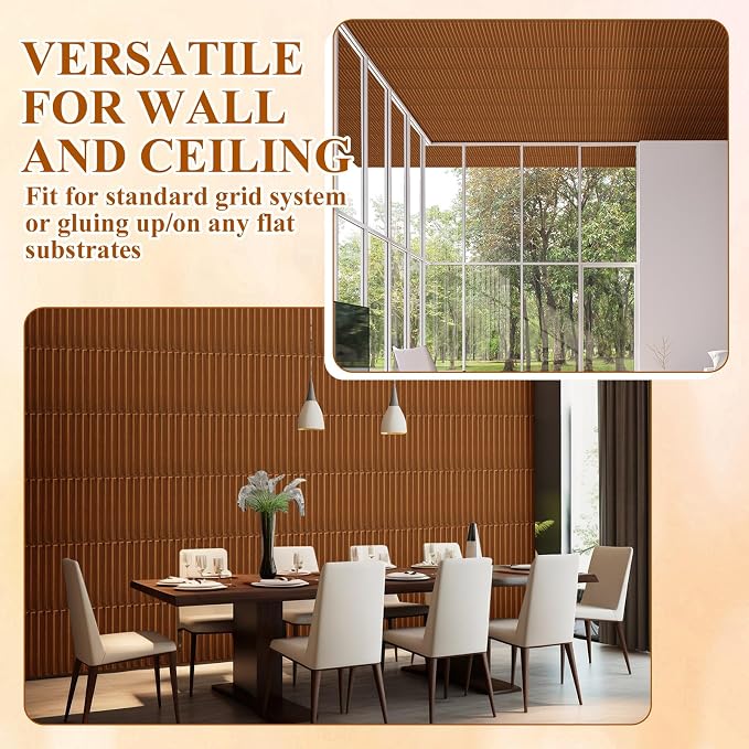 Nuanchu 32 Pcs 3D Slat Wall Panels 12 x 12 Inch PVC Fluted Textured Panel - Image 6