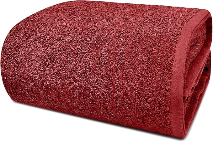 DAN RIVER Pack of 1 Bath Sheet 40x80 Inches, Luxury Large Towels Oversized for Bathroom, Absorbent Plush Towels - Red