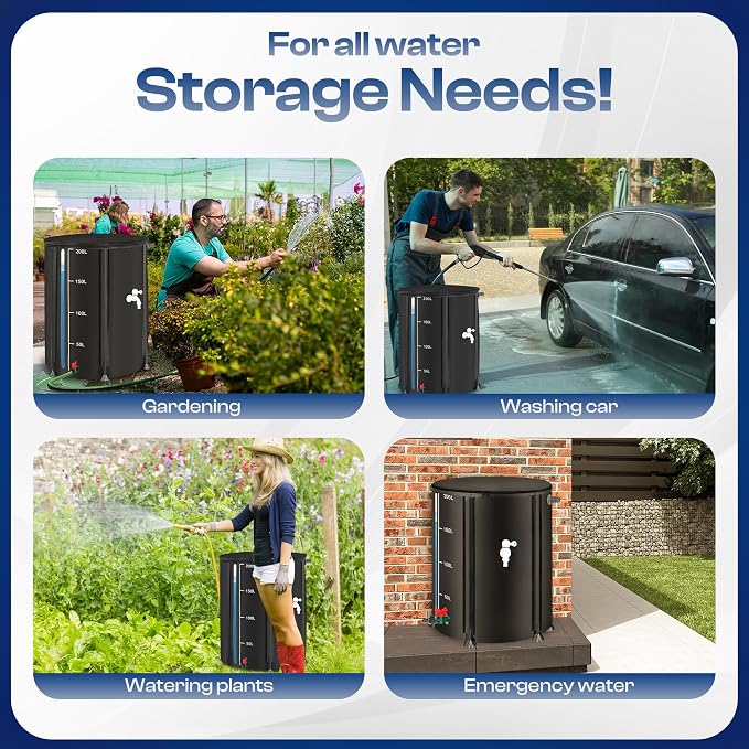 Collapsible Rain Barrel, Portable Rain Water Collection System Kit, 53 Gallon – - Image 6
