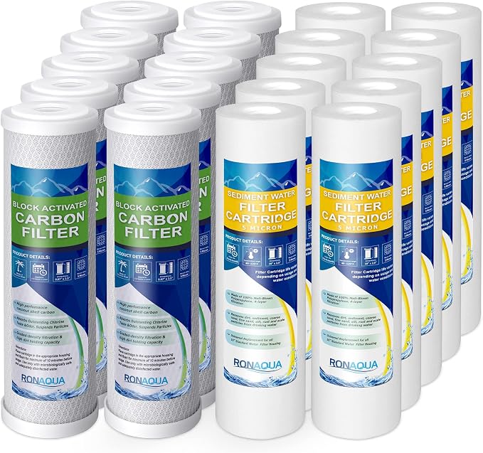 10 Standard Coconut Shell Block Carbon & 10 Four Layers of Filtration by Ronaqua
