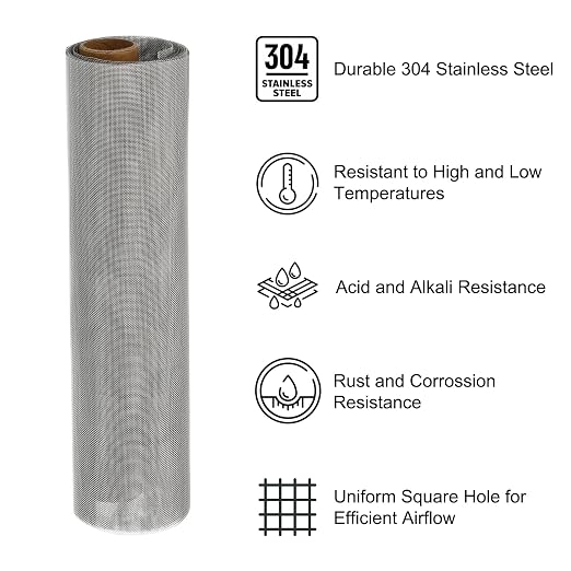 PATIKIL 40"L x 16"W Woven Wire Mesh, 40 Mesh 304 Stainless Steel Air Vent - Image 3