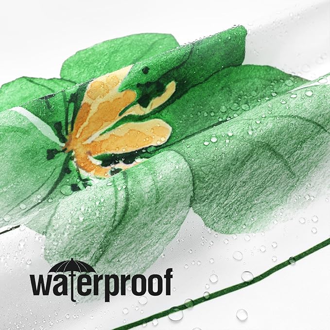 Gibelle Watercolor Floral Shower Curtain, Emerald Green Beige Flower Shower Curtain for Bathroom, Modern Minimalist Waterproof Fabric Shower Curtain Set 72x72 Inch