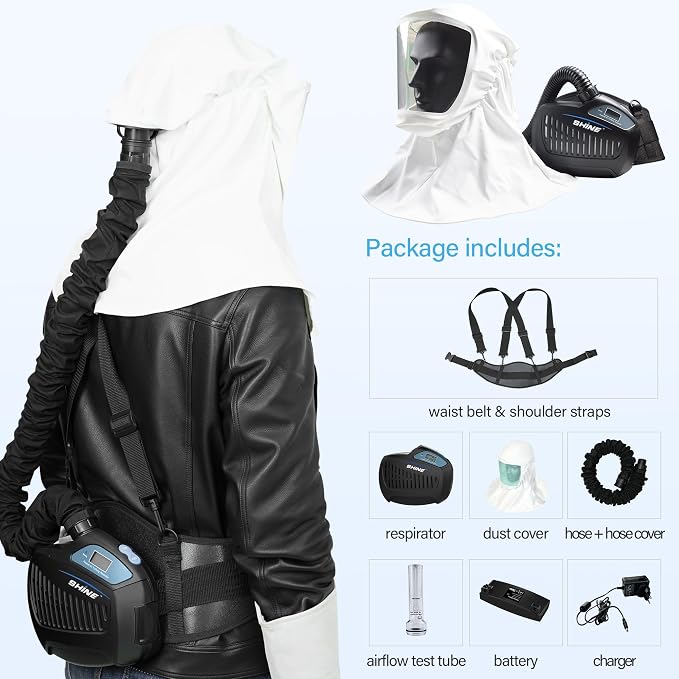 SHINE Air Purifying Respirator, Approved 3 Levels Airflow Control, - Image 6